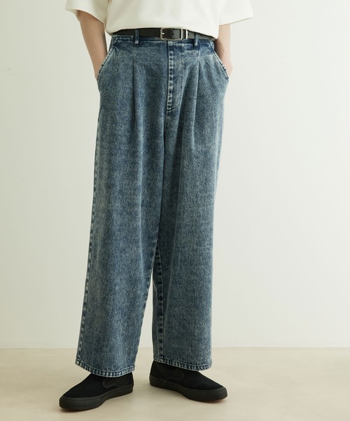 JUNRED（ジュンレッド）の「デニムワイドテーパードパンツ（デニムパンツ・メンズ・ブルー/ネイビー・M/L/LL）」の3枚目の写真