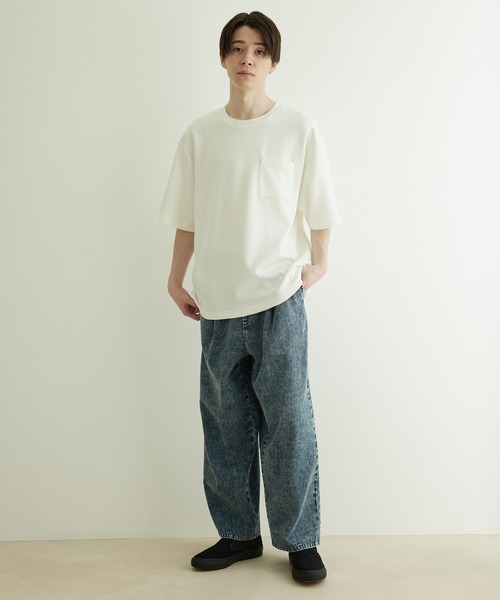 JUNRED（ジュンレッド）の「デニムワイドテーパードパンツ（デニムパンツ・メンズ・ブルー/ネイビー・M/L/LL）」の7枚目の写真