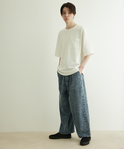 JUNRED（ジュンレッド）の「デニムワイドテーパードパンツ（デニムパンツ・メンズ・ブルー/ネイビー・M/L/LL）」の8枚目の写真