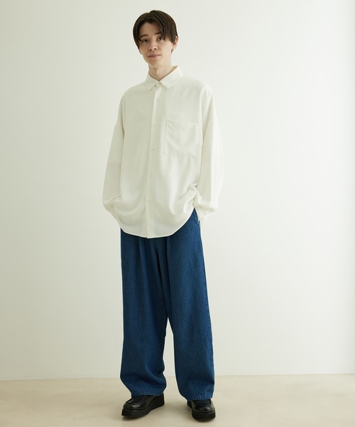 JUNRED（ジュンレッド）の「デニムワイドテーパードパンツ（デニムパンツ・メンズ・ブルー/ネイビー・M/L/LL）」の10枚目の写真