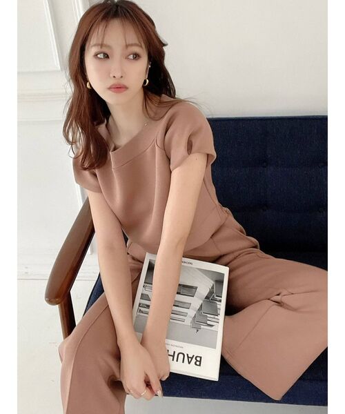 RESEXXY（リゼクシー）の「ピンタックスウェットパンツ【セットアップ着用可能】（その他パンツ・レディース・ブラック/オフホワイト/モカ・FREE）」の6枚目の写真