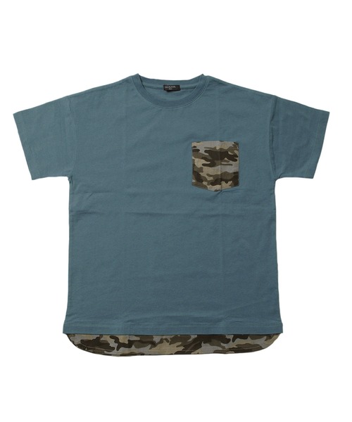 GLAZOS（グラソス）の「天竺・ドロップショルダーアソートポケット裾レイヤード半袖Ｔシャツ（Tシャツ/カットソー・キッズ・ホワイト/イエロー/ブルー/ブラック・130cm/140cm/150cm/160cm/170cm）」の7枚目の写真