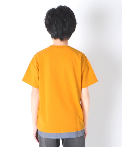 GLAZOS（グラソス）の「天竺・ドロップショルダーアソートポケット裾レイヤード半袖Ｔシャツ（Tシャツ/カットソー・キッズ・ホワイト/イエロー/ブルー/ブラック・130cm/140cm/150cm/160cm/170cm）」の12枚目の写真