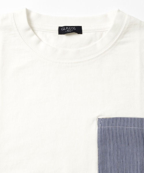 GLAZOS（グラソス）の「天竺・ドロップショルダーアソートポケット裾レイヤード半袖Ｔシャツ（Tシャツ/カットソー・キッズ・ホワイト/イエロー/ブルー/ブラック・130cm/140cm/150cm/160cm/170cm）」の13枚目の写真