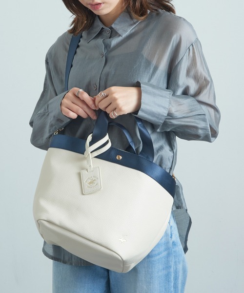 BEVERLY HILLS POLO CLUB(ビバリーヒルズポロクラブ)の「【BEVERLY HILLS POLO CLUB】《別注》Wフェイスランチトート(トートバッグ・レディース・ブラック/ホワイト/ホワイト系その他/グレー/ベージュ/グレイッシュベージュ/ホワイト系その他2・FREE)」の20枚目の写真