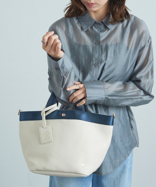 BEVERLY HILLS POLO CLUB(ビバリーヒルズポロクラブ)の「【BEVERLY HILLS POLO CLUB】《別注》Wフェイスランチトート(トートバッグ・レディース・ブラック/ホワイト/ホワイト系その他/グレー/ベージュ/グレイッシュベージュ/ホワイト系その他2・FREE)」の22枚目の写真