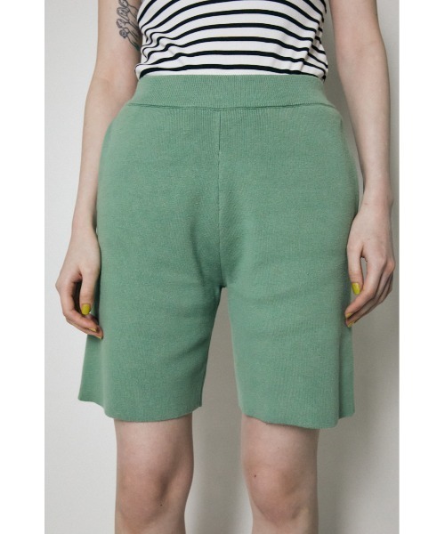 MOUSSY（マウジー）の「KNIT SHORT パンツ（その他パンツ・レディース・キナリ/ブラック/ライトグリーン・FREE）」の4枚目の写真