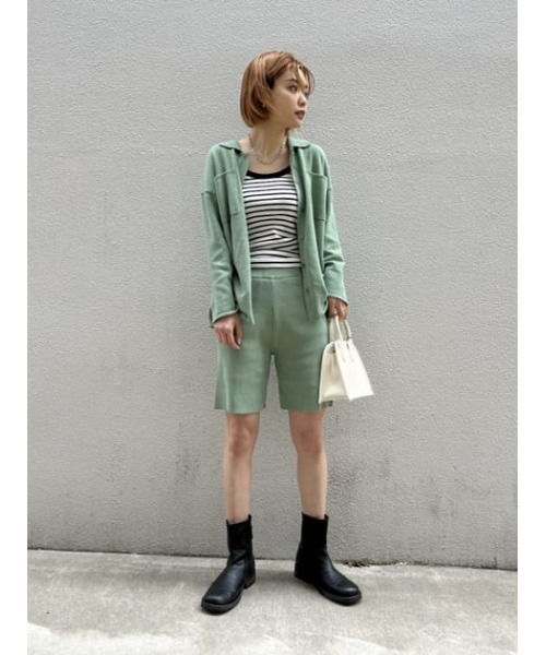 MOUSSY（マウジー）の「KNIT SHORT パンツ（その他パンツ・レディース・キナリ/ブラック/ライトグリーン・FREE）」の22枚目の写真