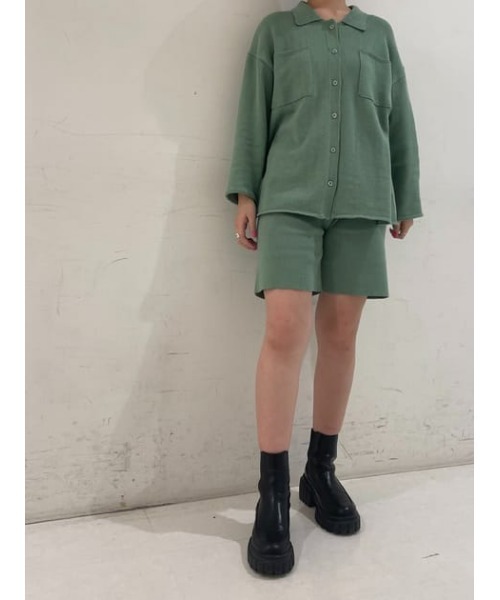 MOUSSY（マウジー）の「KNIT SHORT パンツ（その他パンツ・レディース・キナリ/ブラック/ライトグリーン・FREE）」の21枚目の写真