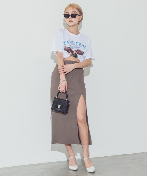 BLONDEY（ブロンディ）の「タイトスリットリブスカート（スカート・レディース・チャコールグレー/ブラック/モカ・FREE）」の7枚目の写真