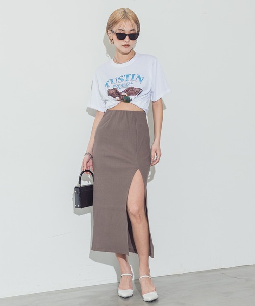 BLONDEY（ブロンディ）の「タイトスリットリブスカート（スカート・レディース・チャコールグレー/ブラック/モカ・FREE）」の11枚目の写真