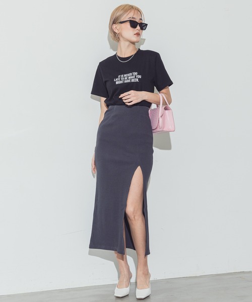 BLONDEY（ブロンディ）の「タイトスリットリブスカート（スカート・レディース・チャコールグレー/ブラック/モカ・FREE）」の13枚目の写真