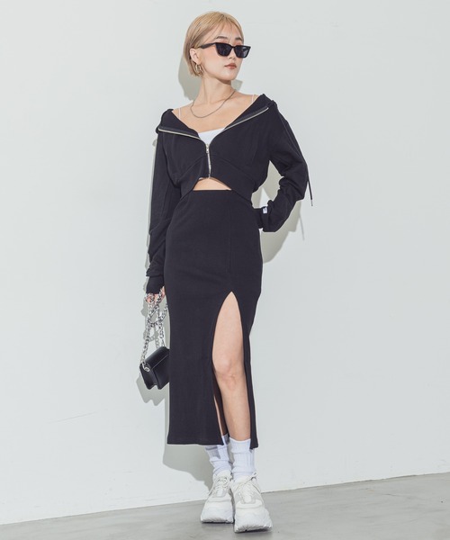 BLONDEY（ブロンディ）の「タイトスリットリブスカート（スカート・レディース・チャコールグレー/ブラック/モカ・FREE）」の10枚目の写真