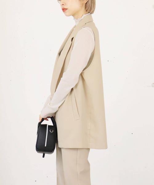 tiptop(ティップトップ)の「【セットアップ対応】リネンタッチダブルボタンベスト(ベスト・レディース・ブラック/グリーン/アイボリー/ダークオレンジ/グリーン系その他/ダークブラウン・FREE)」の20枚目の写真