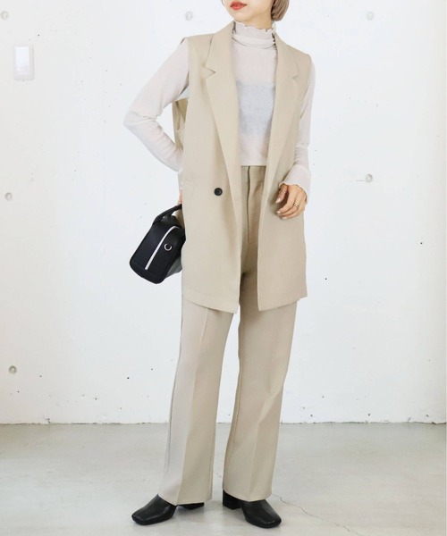 tiptop(ティップトップ)の「【セットアップ対応】リネンタッチダブルボタンベスト(ベスト・レディース・ブラック/グリーン/アイボリー/ダークオレンジ/グリーン系その他/ダークブラウン・FREE)」の16枚目の写真