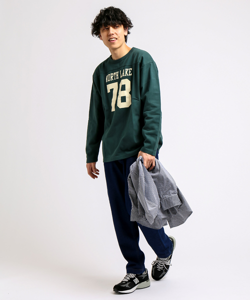 B.C STOCK(ベーセーストック)の「H/W COTTON プリントフットボールロンT(Tシャツ/カットソー・メンズ・ホワイト/グリーン/ネイビー・MEDIUM/LARGE)」の10枚目の写真