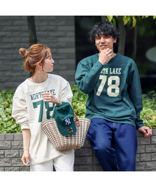 B.C STOCK(ベーセーストック)の「H/W COTTON プリントフットボールロンT(Tシャツ/カットソー・メンズ・ホワイト/グリーン/ネイビー・MEDIUM/LARGE)」の16枚目の写真