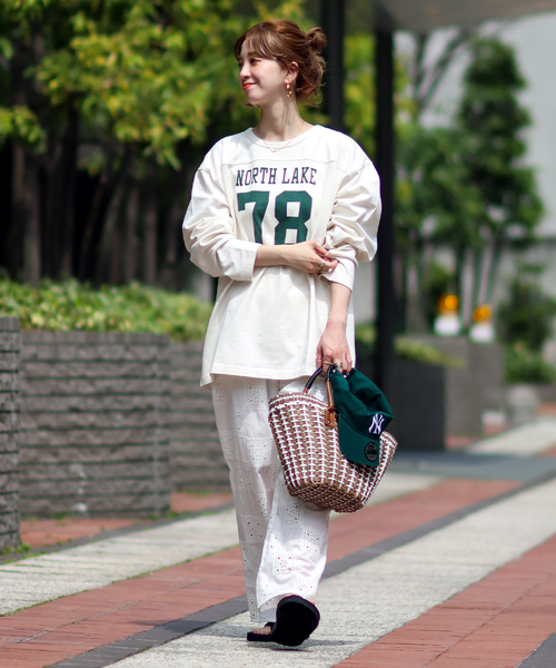 B.C STOCK(ベーセーストック)の「H/W COTTON プリントフットボールロンT(Tシャツ/カットソー・メンズ・ホワイト/グリーン/ネイビー・MEDIUM/LARGE)」の18枚目の写真