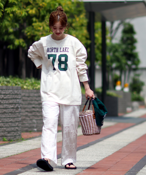 B.C STOCK(ベーセーストック)の「H/W COTTON プリントフットボールロンT(Tシャツ/カットソー・メンズ・ホワイト/グリーン/ネイビー・MEDIUM/LARGE)」の19枚目の写真