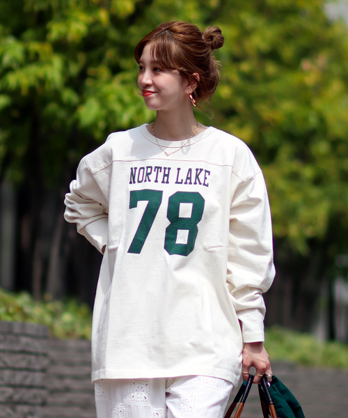 B.C STOCK(ベーセーストック)の「H/W COTTON プリントフットボールロンT(Tシャツ/カットソー・メンズ・ホワイト/グリーン/ネイビー・MEDIUM/LARGE)」の20枚目の写真