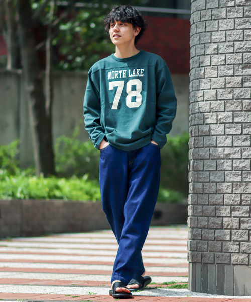 B.C STOCK(ベーセーストック)の「H/W COTTON プリントフットボールロンT(Tシャツ/カットソー・メンズ・ホワイト/グリーン/ネイビー・MEDIUM/LARGE)」の21枚目の写真