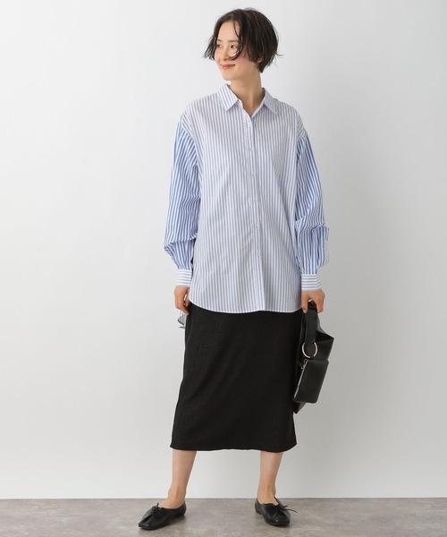 LEPSIM（レプシィム）の「キリカエストライプシャツ　274019（シャツ/ブラウス・レディース・ベージュ/ライトブルー・FREE）」の5枚目の写真