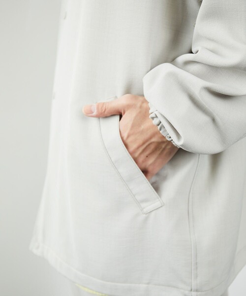 FREAK'S STORE(フリークスストア)の「FREAK'S STORE/フリークス ストア リネンタッチ コーチジャケット/T-LINENLIKE CJK/コーチジャケット(その他アウター・メンズ・ブラック/ベージュ/グリーン/グレイッシュベージュ・SMALL/MEDIUM/LARGE)」の9枚目の写真