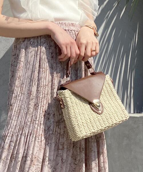 INGNI(イング)の「合皮×雑材コンビショルダーBAG(トートバッグ・レディース・ホワイト系2/アイボリー系3・ONE SIZE)」の1枚目の写真