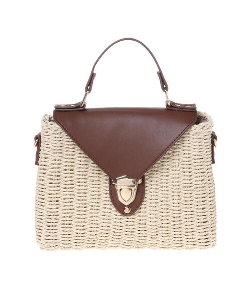 INGNI(イング)の「合皮×雑材コンビショルダーBAG(トートバッグ・レディース・ホワイト系2/アイボリー系3・ONE SIZE)」の3枚目の写真