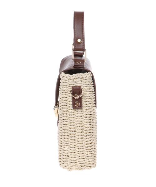 INGNI(イング)の「合皮×雑材コンビショルダーBAG(トートバッグ・レディース・ホワイト系2/アイボリー系3・ONE SIZE)」の4枚目の写真
