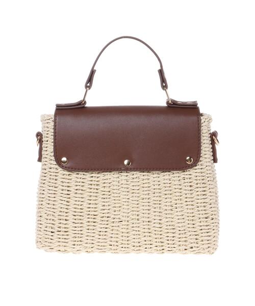 INGNI(イング)の「合皮×雑材コンビショルダーBAG(トートバッグ・レディース・ホワイト系2/アイボリー系3・ONE SIZE)」の5枚目の写真