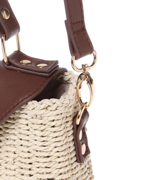 INGNI(イング)の「合皮×雑材コンビショルダーBAG(トートバッグ・レディース・ホワイト系2/アイボリー系3・ONE SIZE)」の6枚目の写真