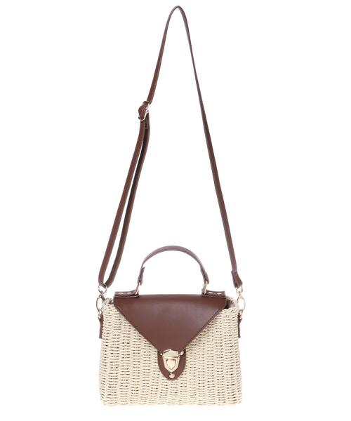 INGNI(イング)の「合皮×雑材コンビショルダーBAG(トートバッグ・レディース・ホワイト系2/アイボリー系3・ONE SIZE)」の9枚目の写真