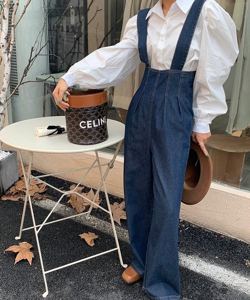 ANOTHER S(アナザーエス)の「サロペットデニムパンツ(デニムパンツ・レディース・ブルー・S/M/L)」の3枚目の写真