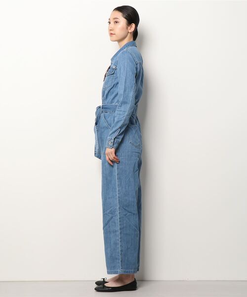 Guess（ゲス）の「Indigo Wide Jumpsuit（つなぎ/オールインワン・レディース・インディゴブルー・SMALL/MEDIUM/X-SMALL）」の2枚目の写真