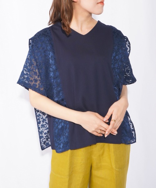 RODEO(ロデオ)の「RODEO ロデオ 2wayオパールカットソー(Tシャツ/カットソー・レディース・オフホワイト/ネイビー・FREE)」の10枚目の写真