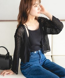 シアーチェックニットカーデ 283378