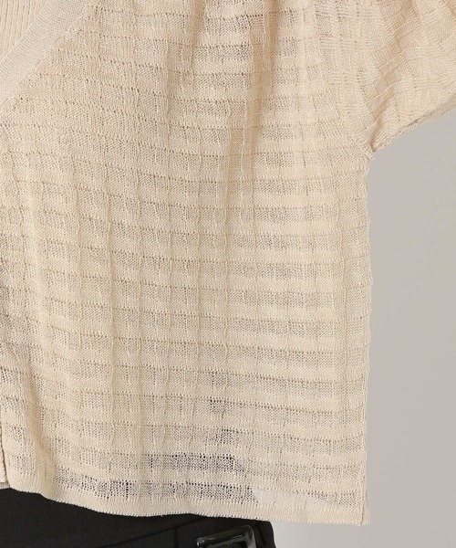 mysty woman(ミスティウーマン)の「シアーチェックニットカーデ 283378(カーディガン/ボレロ・レディース・ブラック/ライトベージュ/パープル/オレンジ・FREE)」の16枚目の写真