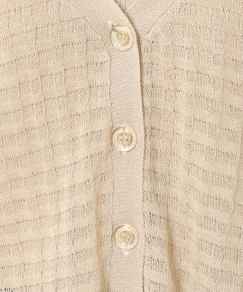 mysty woman(ミスティウーマン)の「シアーチェックニットカーデ 283378(カーディガン/ボレロ・レディース・ブラック/ライトベージュ/パープル/オレンジ・FREE)」の18枚目の写真