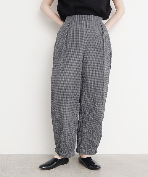 l'atelier du savon（アトリエドサボン）の「○くしゃっとチェックの裾