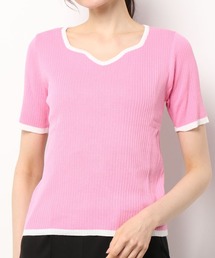ibeul_ | 半袖リブライン 配色トップス(Tシャツ/カットソー)