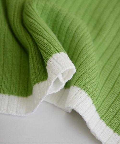 ibeul_（イベール）の「半袖リブライン 配色トップス（Tシャツ/カットソー・レディース・グリーン/ホワイト/ブラック/ピンク/パープル・FREE）」の17枚目の写真