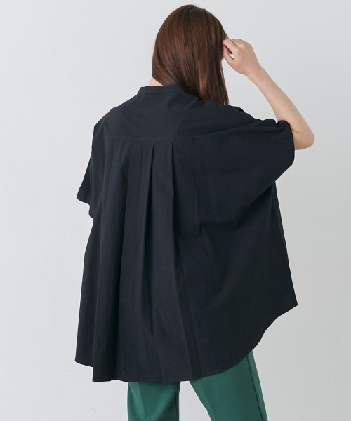 OMNES(オムネス)の「コットン製品洗いバッグフレアタックフレンチスリーブワイドシャツ(シャツ/ブラウス・レディース・ホワイト/ブラック/ピンク/テラコッタ・FREE)」の13枚目の写真