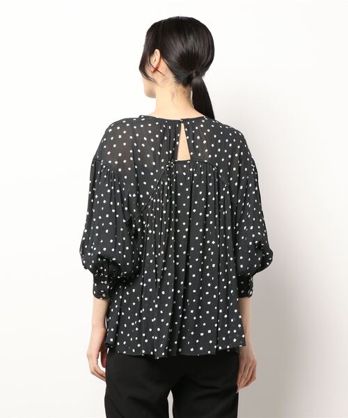 DRESSLAVE（ドレスレイブ）の「dot planty blouse(スクエアドット柄ブラウス)（シャツ/ブラウス・レディース・ブラック/ブルー・38）」の4枚目の写真