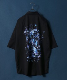 ANPAS | Flower ＆ Butterfly Print Big Silhouette Shirt/フラワー＆バタフライ プリント ビッグシルエット シャツ(シャツ/ブラウス)