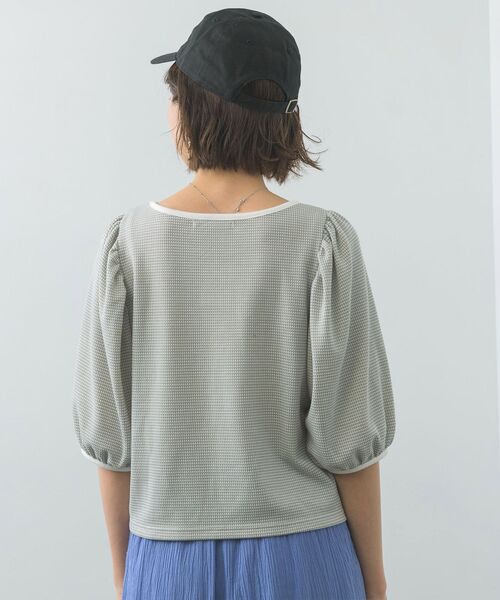 RETRO GIRL（レトロガール）の「ジャガードパフTee（Tシャツ/カットソー・レディース・グリーン/ブラック/ライトグレー・FREE）」の18枚目の写真