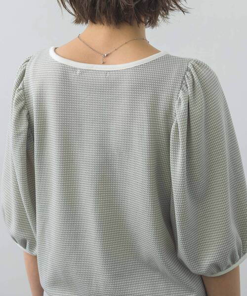 RETRO GIRL（レトロガール）の「ジャガードパフTee（Tシャツ/カットソー・レディース・グリーン/ブラック/ライトグレー・FREE）」の22枚目の写真