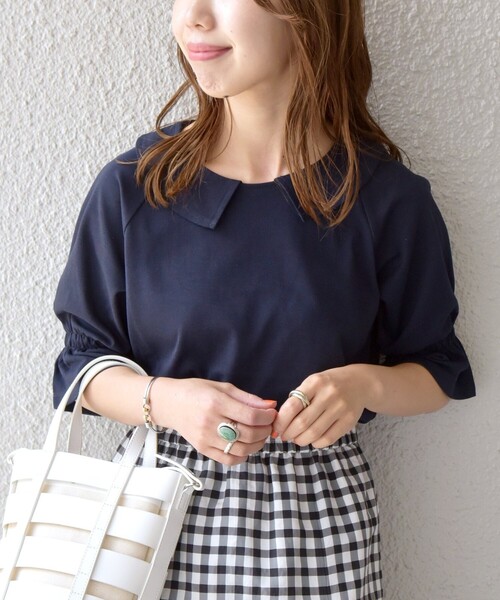 SHIPS any(シップス エニィ)の「SHIPS any: カラー シャーリングスリーブ TEE◇(Tシャツ/カットソー・レディース・ホワイト/ブラック/ネイビー・ONE SIZE)」の10枚目の写真