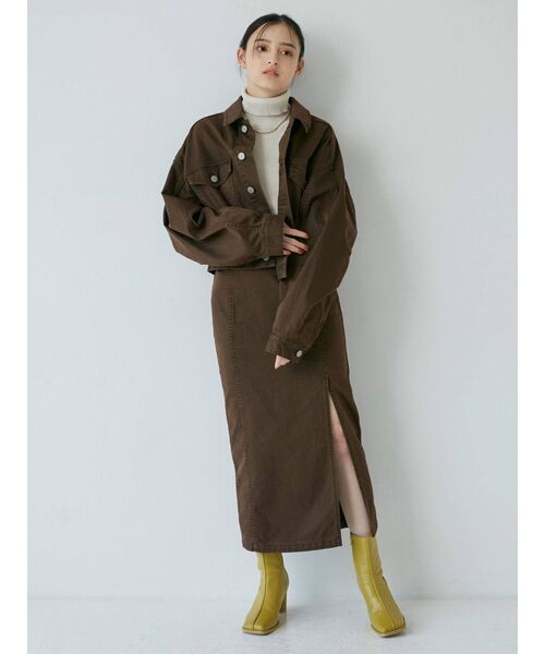 MURUA（ムルーア）の「サイドスリットタイトスカート【セットアップ着用可】（スカート・レディース・ブラック/カーキ/ブラウン・1/2）」の18枚目の写真