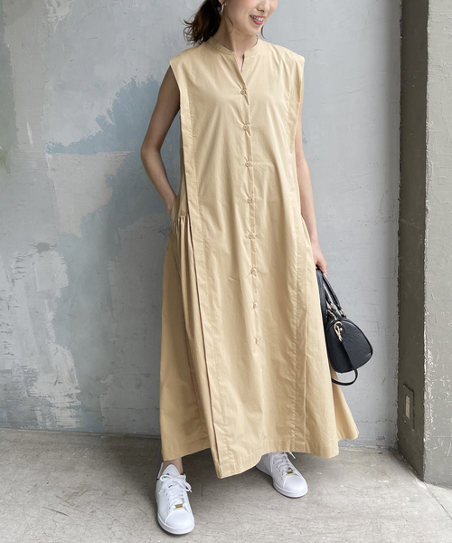 サイドギャザーストライプワンピース 38 サイドギャザーストライプワンピース サイドギャザーストライプ